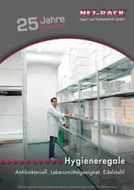 Net-Rack PDF Hygieneregale, Edelstahlregale, antibakterielle Regale, Reinraumregale, Krankenhausregale, sterile Lagerung, V2A-Regale